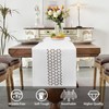BAZIOE Table Runner White Modern Linen Table Runner Washable Table