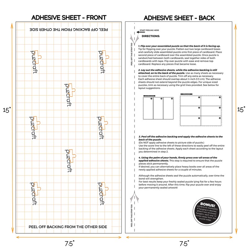 Puzcraft Puzzle Saver Adhesive Sheets (24 Sheets) Easiest Alternative to