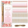 30 Pcs Floral Baby Shower Gifts, Gender Reveal Favors for 30 Guest, Baby Shower Sets, Included Bamboo Pens Thanks Cards, Gender Reveal Souvenirs Prizes, Pink Flower Girls Party Decorations