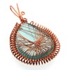 Blue Obsidian Gemstone Copper Spirograph Wire Wrapped Pendant