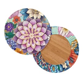 Sellikakes - Fundas elásticas para taburetes de bar estilo bohemio, diseño bohemio y floral, funda de cojín para silla a prueba de polvo, fundas para taburetes de bar y decoración del hogar