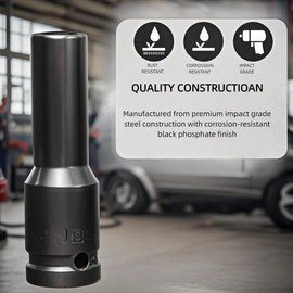 7Pcs Impact Socket Set, Metric 6 Point Drive Deep Socket for Automotive Trucks Tractors Engines Repairing DIY Mechanic Tool (8mm-14mm)