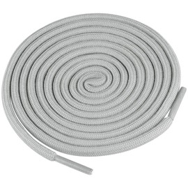Elerevyo Round Laces, Round Laces, Durable, For Sneakers, Boots, All Shoes, Solid, Elastic Laces, 2 Pairs, gray