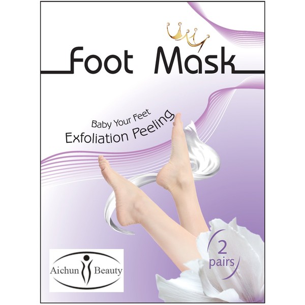 AICHUN BEAUTY Foot Peel Mask 2 Pack, Peeling Away Calluses and Dead Skin cells, Make Your Feet Baby Soft, Exfoliating Foot Mask, Repair Rough Heels, Get Silky Soft Feet (2 PAIR in 1 PACK)