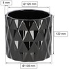 KOTARBAU® Ceramic Flower Pot Planter Glazed Black Cylindrical Shape