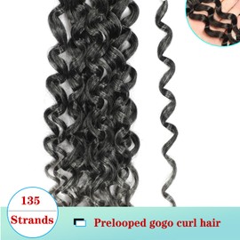GoGo Curl Curly Crochet Hair for Women Water Wave Crochet Hair Deep Wave Braiding Hair Bohemian Crochet Braids Synthetic Hair Extensions (14 inch(Pack of 9), T/Grey)