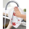 6 PCS Canada Maple Kitchen Dish Towel Set,14×14 Inch Reusable