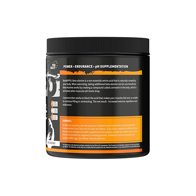 RIPPD BETARIPPD Beta Alanine 250g Powder Preworkout – Muscle Strength