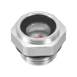 PATIKIL Air Compressor Oil Sight Glass, G 3/8" Male Thread Aluminum Alloy Oil Liquid Level Gauge Pack Air Compressor Parts with O-ring