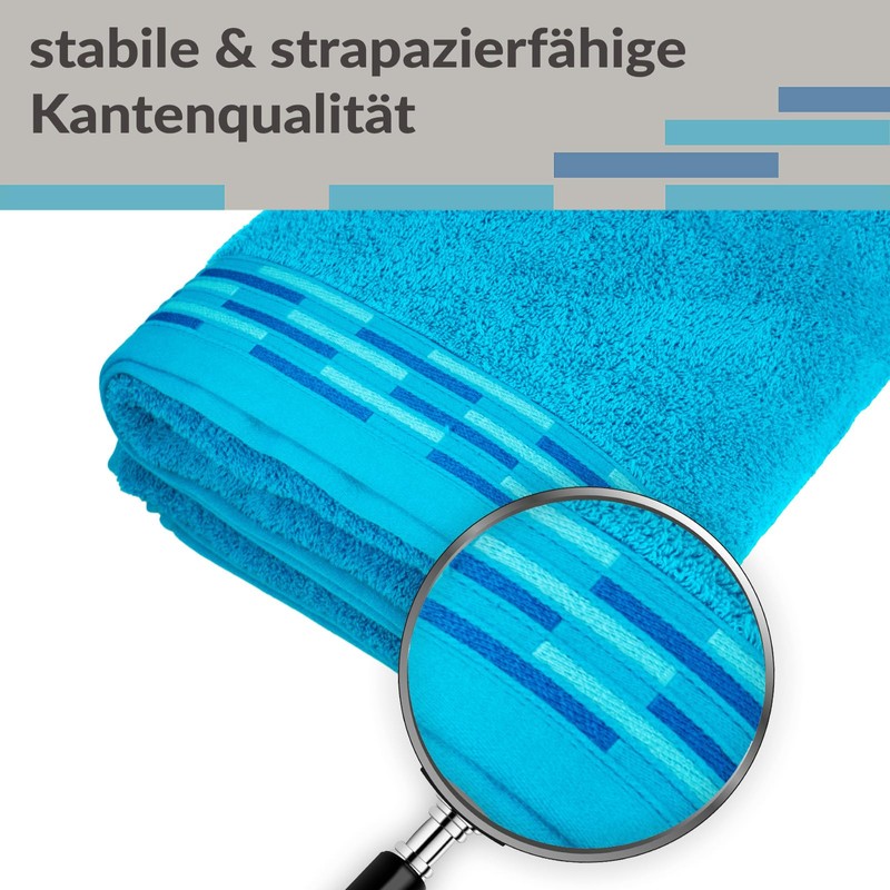 Lashuma Lugano Hand Towel Set, Blue, Aquamarine, Fluffy 100% Cotton