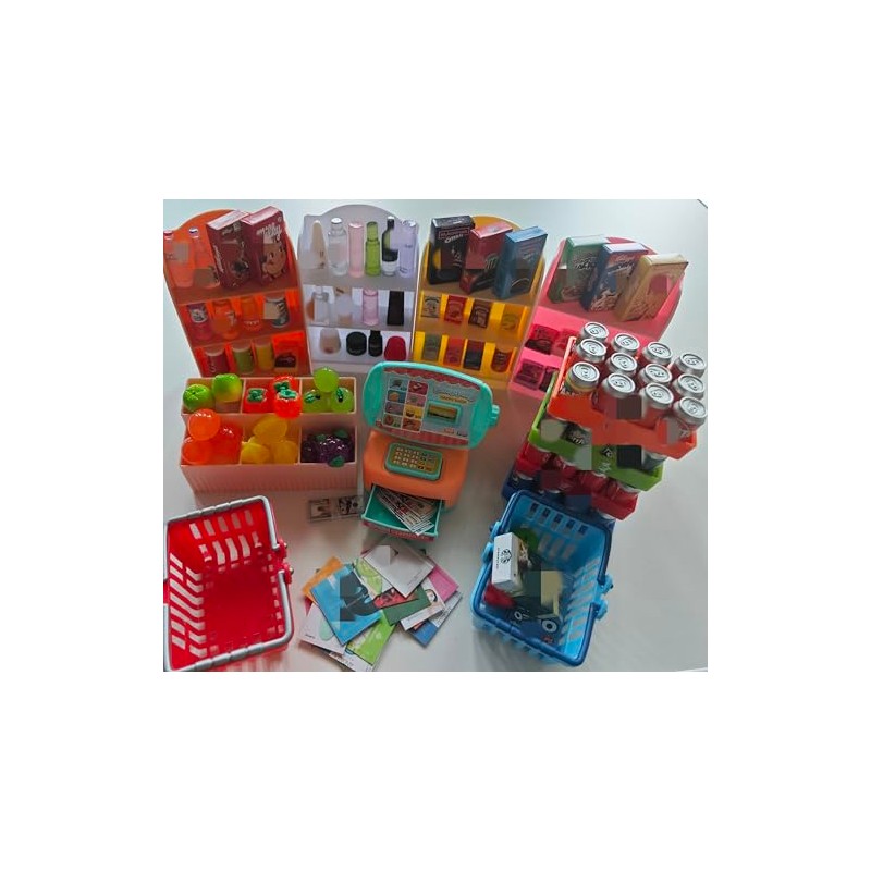 151Pcs Miniature Supermarket Shelves Furniture Model Food Drink Fruit Cosmetics