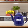 STEELEX 1.5L Enamel Teapot Blue & White Rim Gas Electric