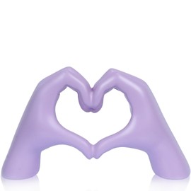 SINTENILL Heart Hands Sculpture, Room Decor Aesthetic for Living Room Bedroom, Love Finger Shelf Decor for Office, Coffee Table, Wedding, Party, Desk Accessories, Purple Gifts for Women