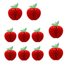 COZENTA Honeycomb Ball Pom Pom Paper Fan Garland Apple Apple 10pcs (Sx6, Lx4) Set