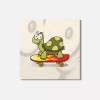 Unbranded Funny Turtle Skateboard Animal 4'' X 4'' Square Wooden