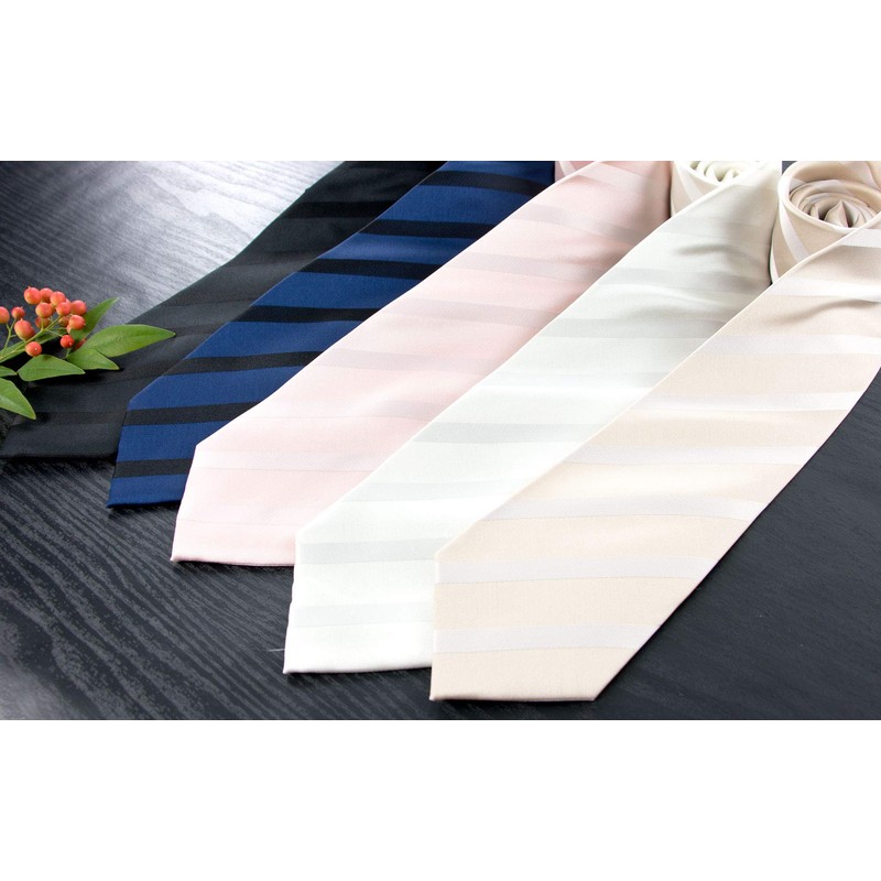 Spring Notion Men's Elegant Stripes Woven Necktie Ivory