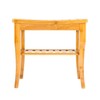 Niufaa Waterproof Bamboo Shower Bench with Shelf Wooden Spa Bath