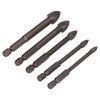 5Pcs Cross Hex Drill Bit Carbide Glass Drills Bits Concrete