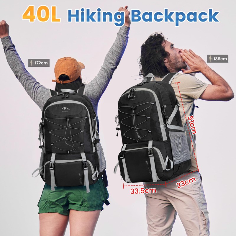 40L Hiking Backpack Waterproof Packable Camping Backpack Lightweight Outdoor Sport
