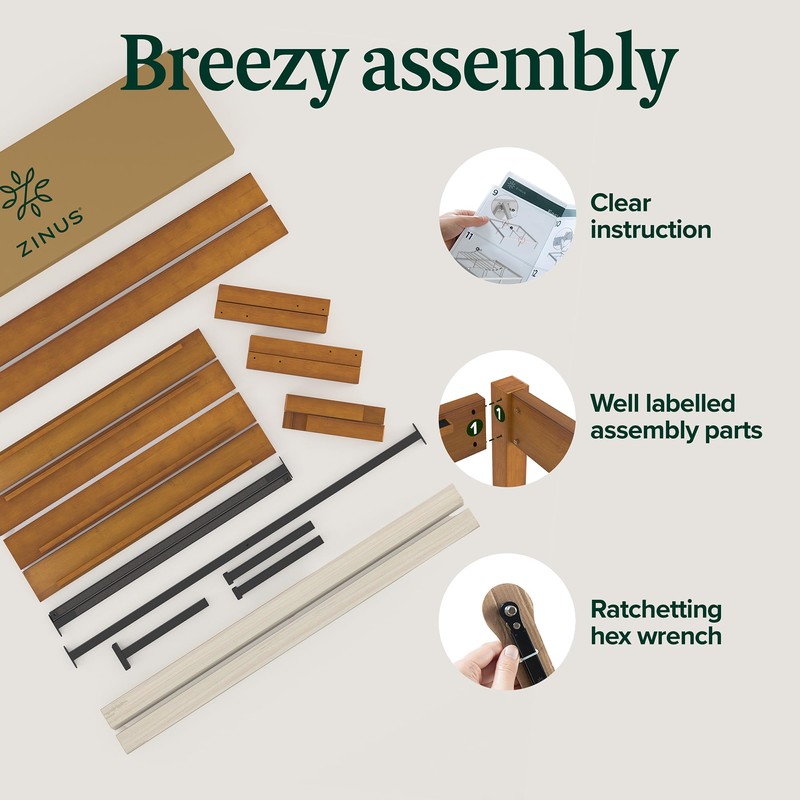 Zinus Ellie 14 Inch King Bamboo Platform Bed Frame, Wood