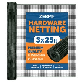 Plastic Hardware Mesh Screen & Fence Roll (3' x 25' - Green) - Plastic Indoor or Outdoor Balcony, Patio & Porch Netting - Safety Barrier Plastic Fence to Protect Pets & Kids Around The Home