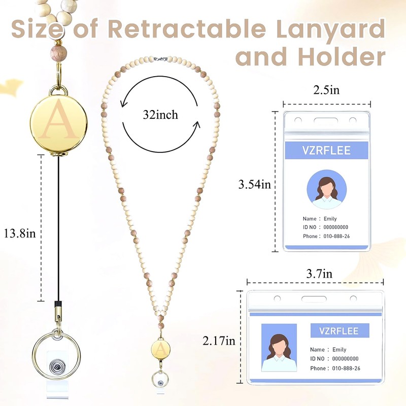 XGALBLA Letter A-Z Lanyard Lanyards for Id Badges Teacher Lanyard