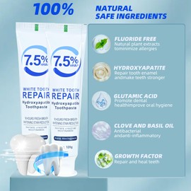 Set 2-Pack Hydroxyapatite Toothpastes for Enamel Protection and Tooth Strengthening，Fresh Breath，Formula mild Mint， Daily Use for Oral Health,（ 4.23oz） (2)
