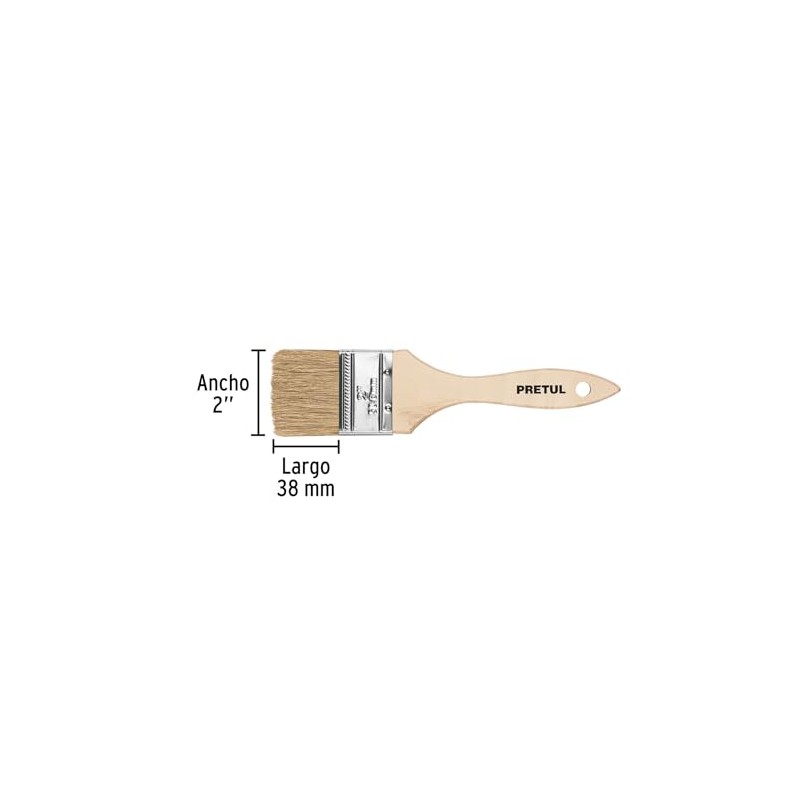 Pretul BRE-2, Brocha económicas, mango de madera, 2"