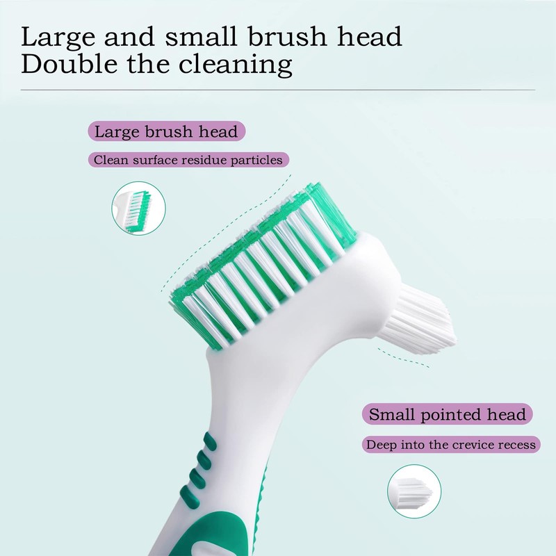 4-Piece Denture Brush Set - Portable Denture Brush with Moderate