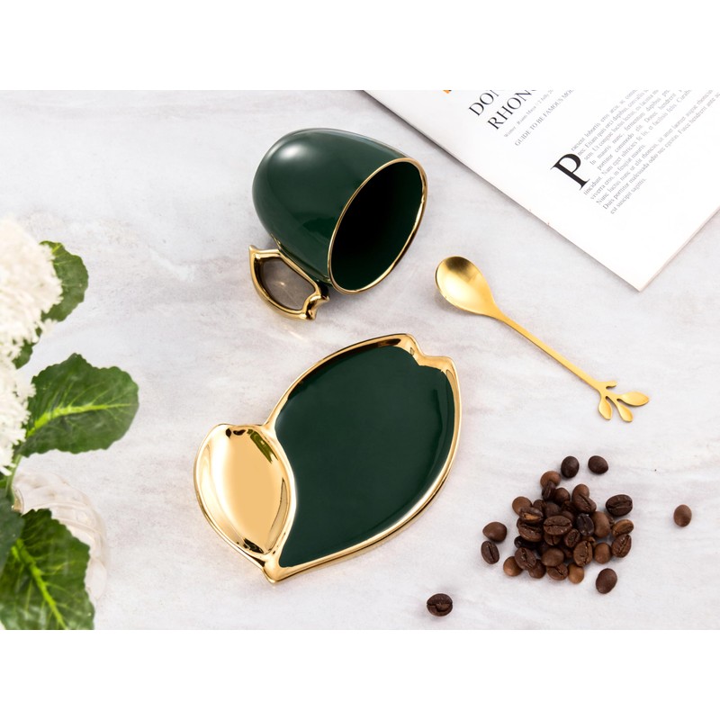 All-Pie 2 Sets of Espresso Coffee Cups and Saucer 300ml