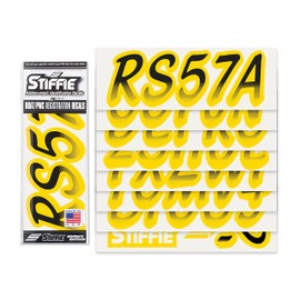 Stiffie Whipline Black/Yellow 3" DOT Decal Kit Registration Numbers Vinyl Lettering Semi Truck Tractor Trailer Decals