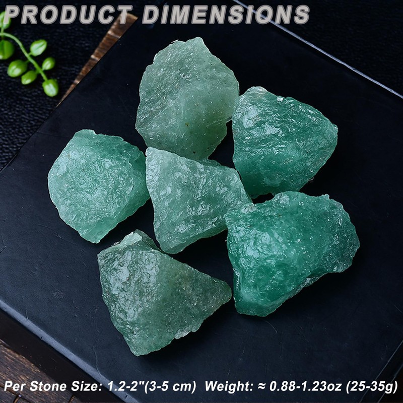 Erliway Erliway 1.25-2" Green Strawberry Quartz Raw Crystals, Natural Rough