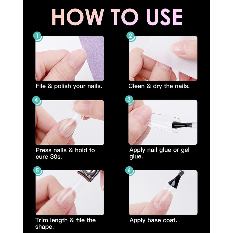 Soft Gel Nail Tips Long Stiletto, 120PCS Pre Buff Full