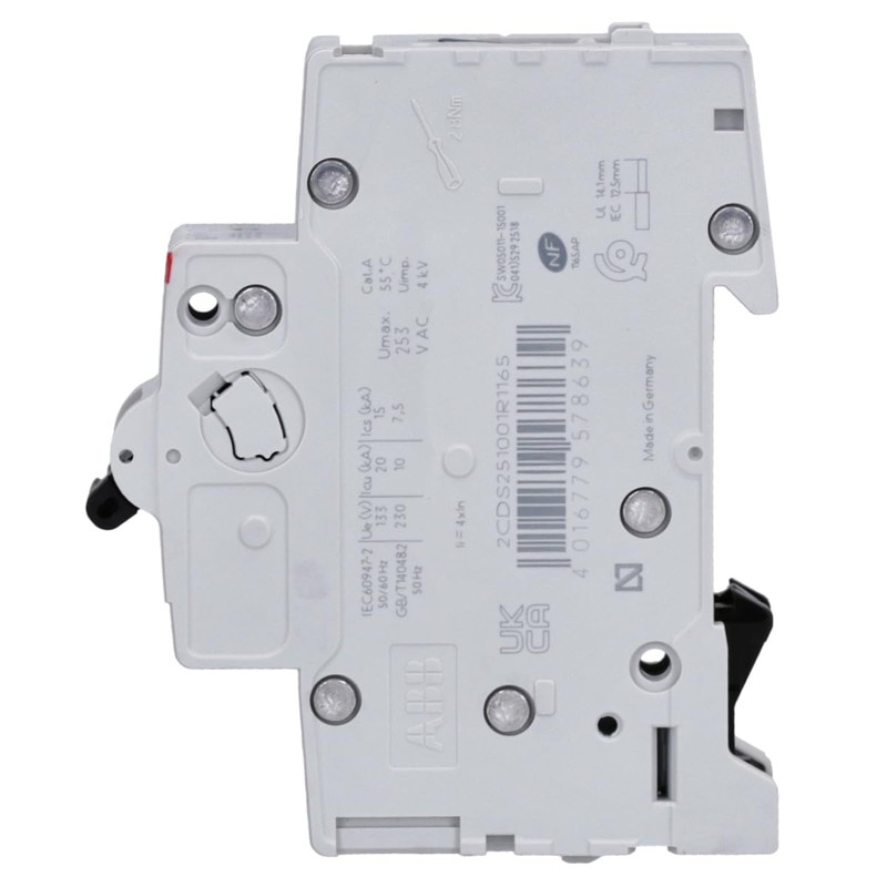 ABB S201-B16 Miniature Circuit Breaker, 1 Pole, Type B, 6/10kA