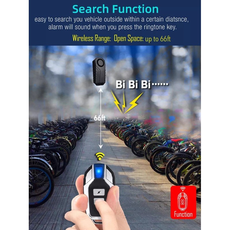 POLICE Bike Alarm with Remote Motorcycle Scooter Anti Theft Security
