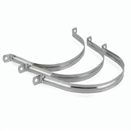 10 PCS 4-11/16 Inch, 304 Stainless Steel Heavy-Duty Pipe Clamps - Two Hole U-Bracket Conduit Clips for HVAC/Electrical/Plumbing, Secure Rigid Pipe/Tube on Wood/Metal/Concrete (115mm)