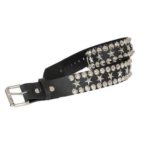 Stud and Star Genuine Cowhide Leather 1 3/4" Belt USA