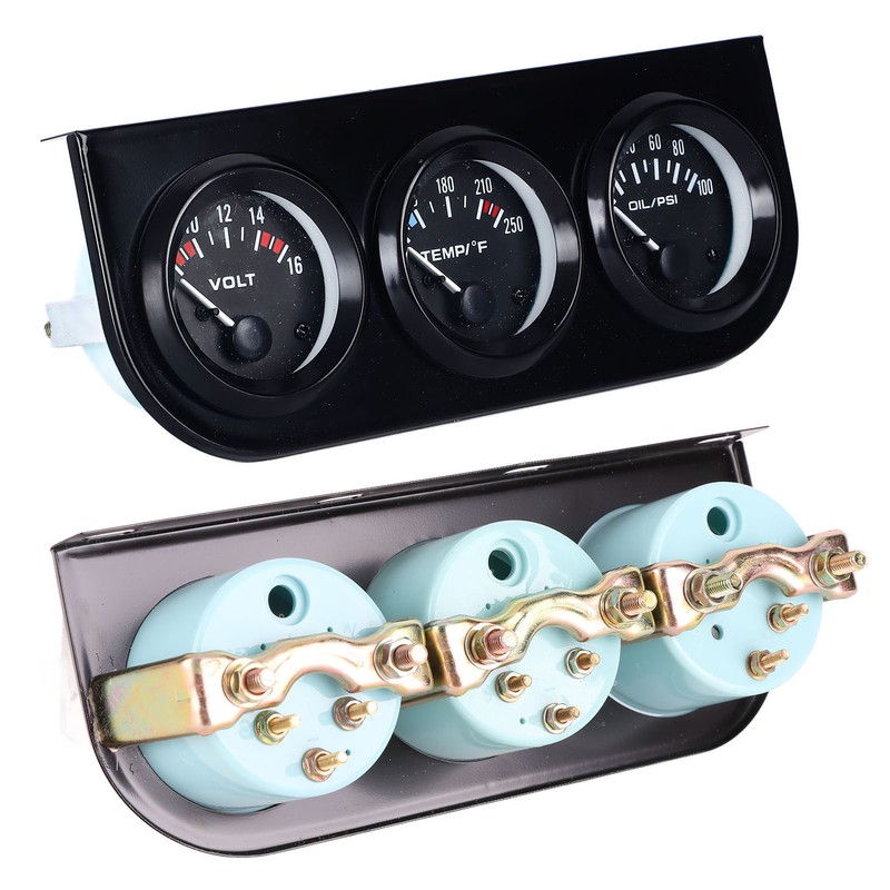 3 in 1 Car Triple Gauge Kit Multifunctional Mechanical Voltmeter