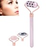 3 in 1 Rose Quartz Face Roller Massager Germanium Facial