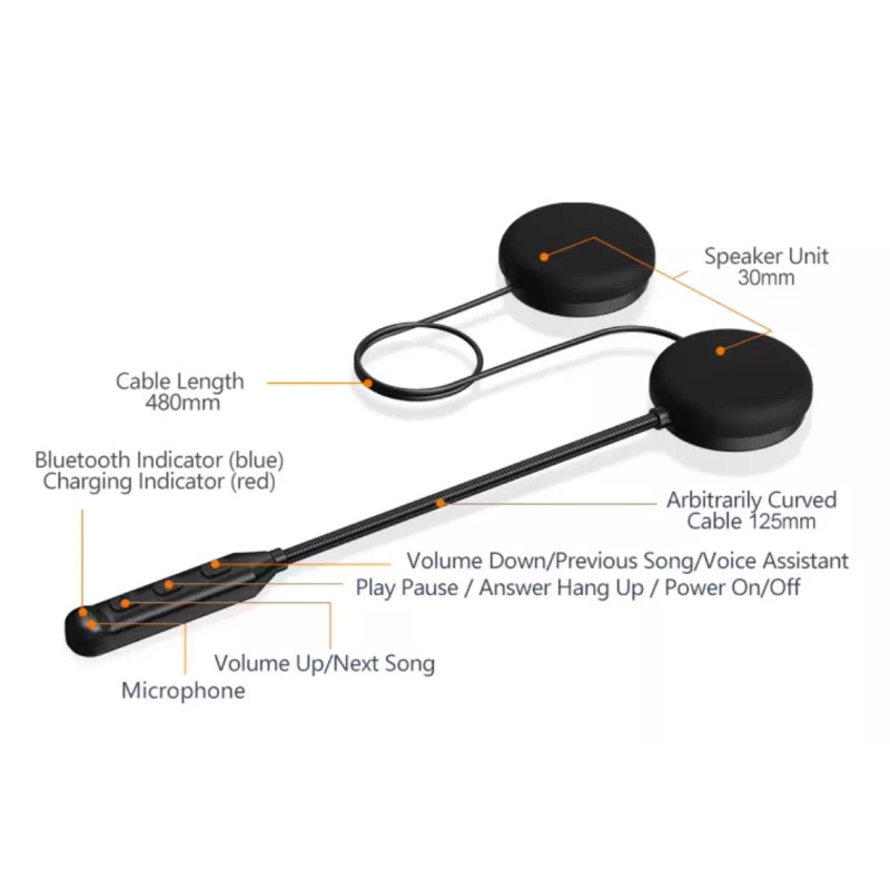 GDM Bluetooth Motorcycle Helmet Headset GDM HD sound