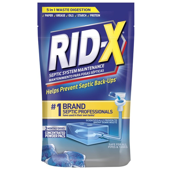 Rid-X Septic System Treatment 3-Monthly Supply Dual Action Septi-Pacs - 3.2 oz