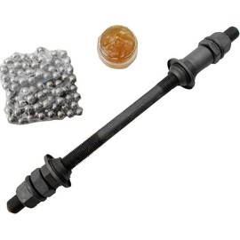 Black Bike Axle 190MM for Bicycle Multiple Speed Rear Hub Axle 3/8 Inch,26 TPI Hub Shaft Conical Lock Nut Washer Kit Hubs Wheels and Accessories Cycling,Wheels and Accessories