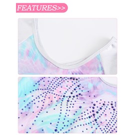 KEOYA One-Piece Gymnastics Leotards for Girls, Hot Stamping Gymnastics Suit, Children's Dance Performance Clothes, Long-sleeved Practice Leotard Outfit 13 Color 7-8 Size