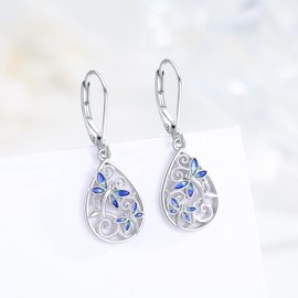 YueYuan Blaue Libelle Ohrringe für Frauen 925 Sterling Silber Libelle Leverback Ohrringe Tierschmuck Geschenke für Mütter Tag
