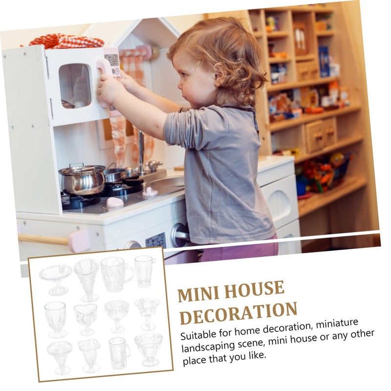 ibasenice 12pcs Mini Kitchen Utensils Mini Cup Dollhouse Cup Furiki
