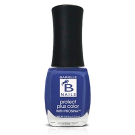 Barielle Protect Plus Color Nail Polish - Blue Capri, A Creamy Royal Blue Nail Color with Prosina .45 ounces
