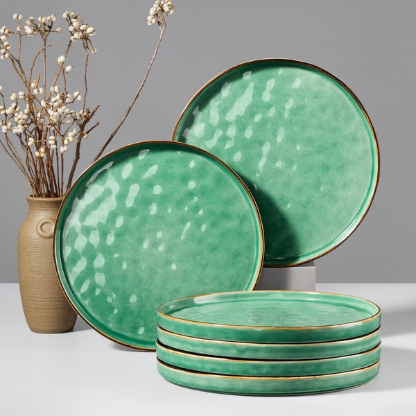 HaWare Stoneware Dinner Plates Set of 6, 10" Heavy Duty