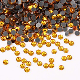 Crystal Hotfix Rhinestone,Machine Cut Stone 1440pcs/pkg (Topaz,SS10/3mm)
