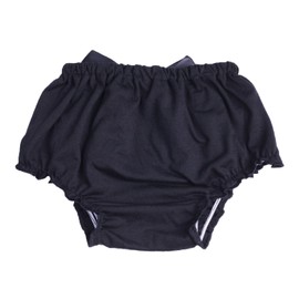 ベビーおむつカバー フリルブルマー オーバーパンツ (黒い, Middle(7-12month))