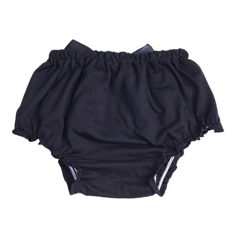 ベビーおむつカバー フリルブルマー オーバーパンツ (黒い, Middle(7-12month))